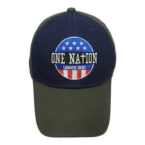 One Nation Under God Adjustable Tuck Strap Cap Trucker Baseball Hat Flag Stars